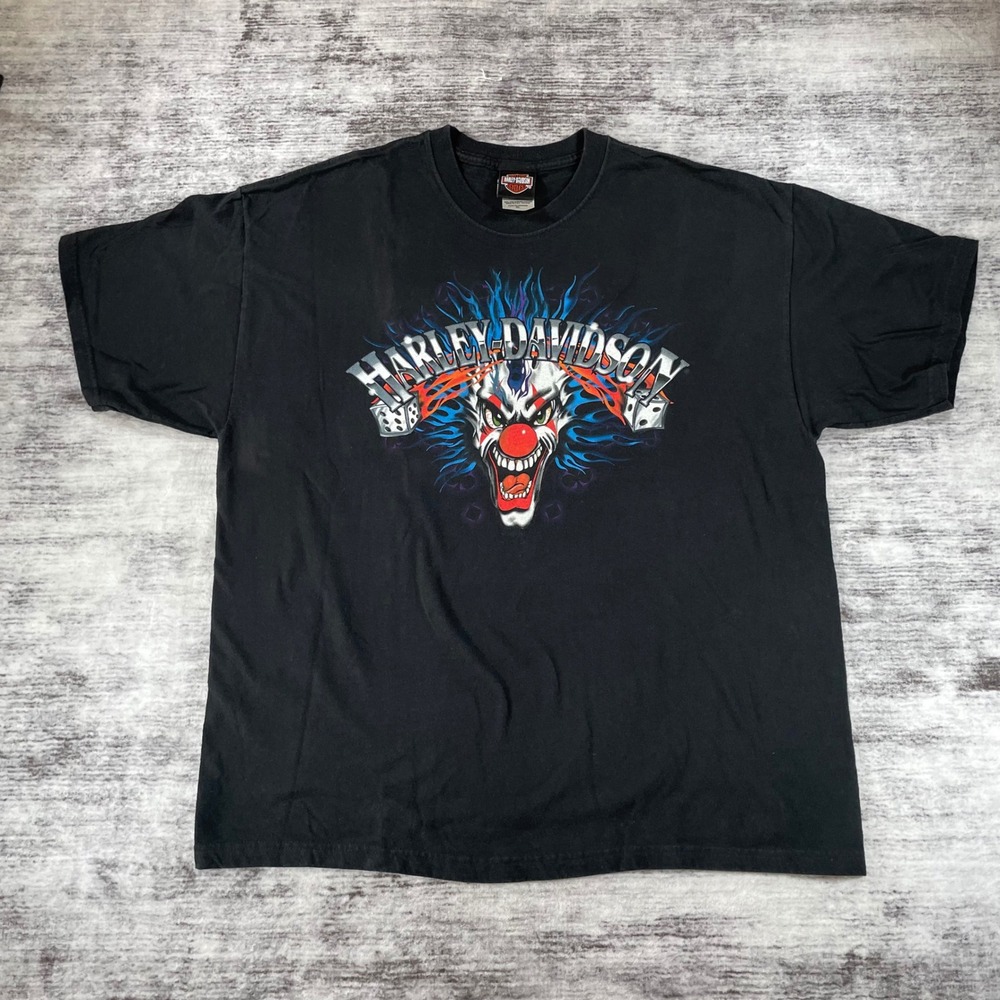 Harley Davidson Palm Springs T Shirt Mans XL Evil Clown Dice RK Stratman Black